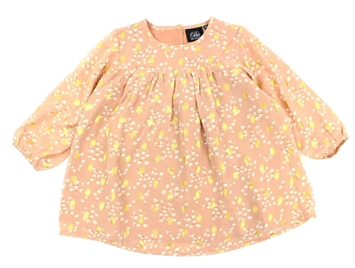 Petit by Sofie Schnoor kjole Francine rose flower gold dot